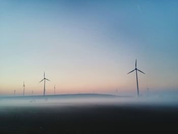 Wind turbines on landscape