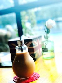 Close-up of drink on table