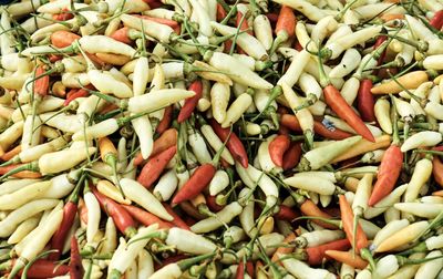 Full frame shot of chopped vegetables in market