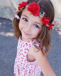 Portrait of cute girl smiling