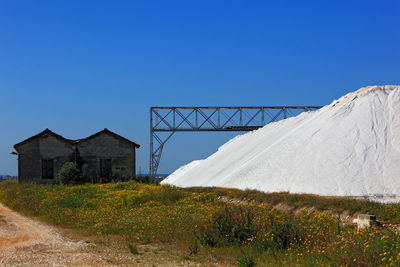 Landscape against clear blue sky