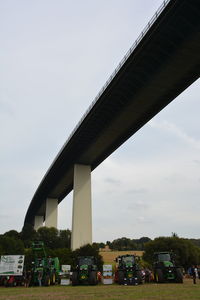 Low angle view of bridge against sky