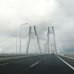 View of suspension bridge against sky