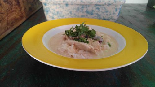 Close-up of meal served in plate