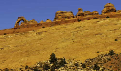 Low angle view of rock formation