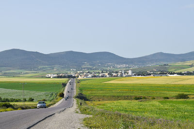 Scenic view of landscape against clear sky