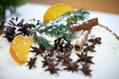 Close-up of fruits on table