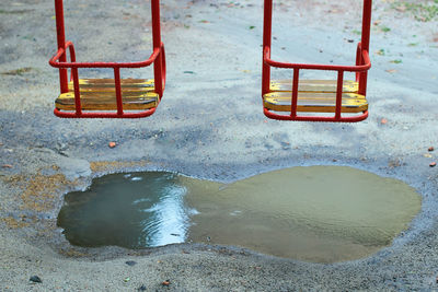 High angle view of empty playground