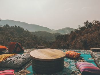 Scenic view of mountains against clear sky