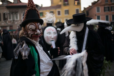 Close-up of man wearing mask