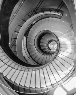 Low angle view of spiral staircase