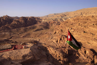 The jordan flag in the sacrifice altar petra