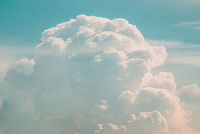 Beautiful white fluffy clouds sky background abstract season and weather.