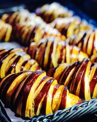 Close-up of croissants in basket