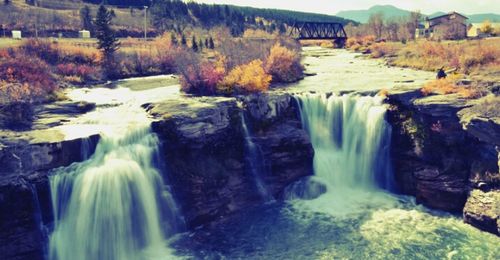 River flowing through rocks