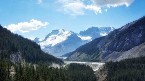 Panoramic view of mountains against sky