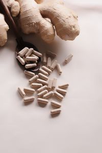 High angle view of food on table