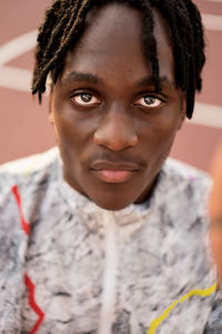 Portrait of the black man with the basketball