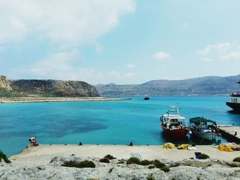 Boats in sea