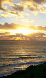 Scenic view of sea during sunset