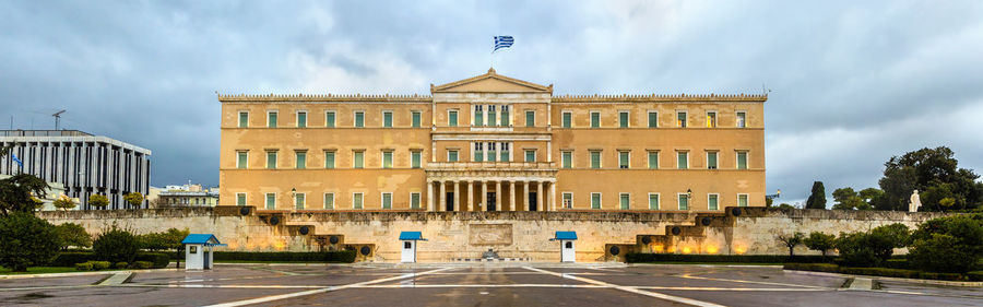 View of building against cloudy sky