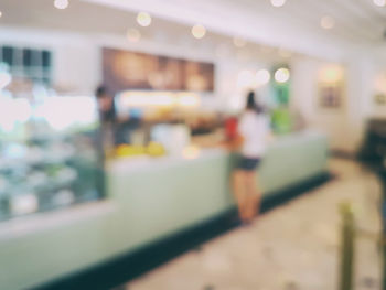 Defocused image of illuminated store