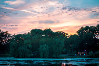 Beautiful sunset at riverside parking in grand rapids michigan