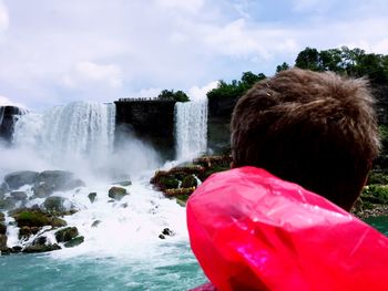 Scenic view of waterfall