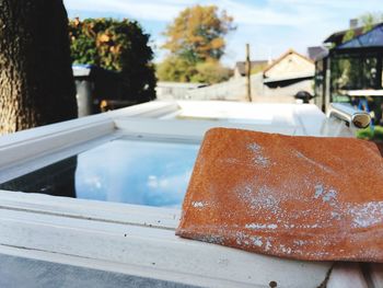 Close-up of food on table