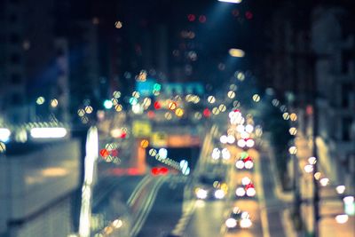 Car moving on road at night