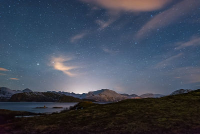 Scenic view of landscape at night