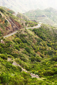 High angle view of mountain range