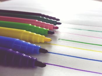 Close-up of multi colored pencils
