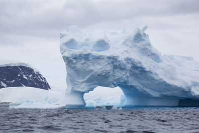 Scenic view of frozen sea against sky