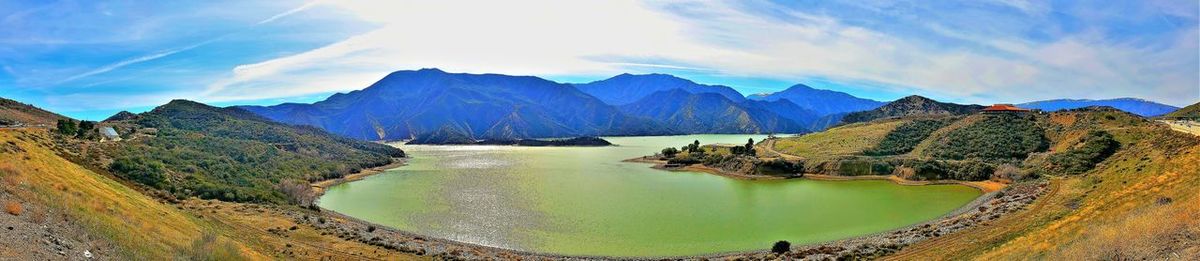 Panoramic view of lake against sky