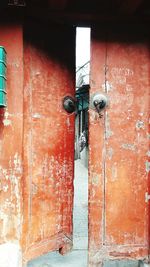 Closed door of old building