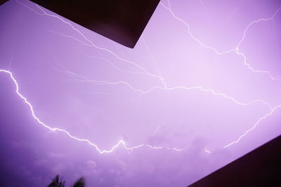 Low angle view of lightning in sky