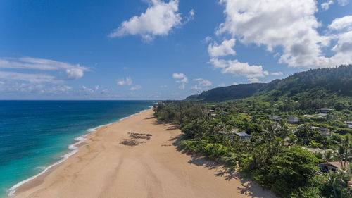 Scenic view of beach against sky