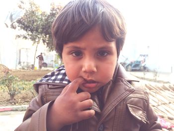 Close-up portrait of boy