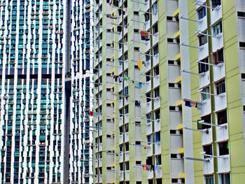 Low angle view of modern buildings in city