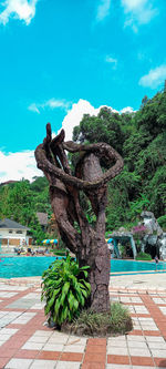 View of statue in swimming pool