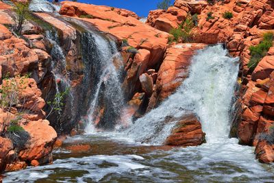 Gunlock state park reservoir falls, waterfall, utah by st george. united states.