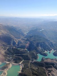Aerial view of mountains against sky