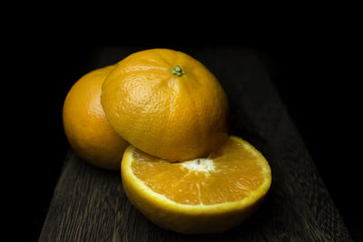 Close-up of orange fruit on table