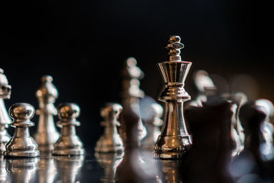 Close-up of chess pieces