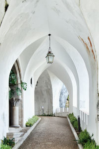 Empty corridor of historic building