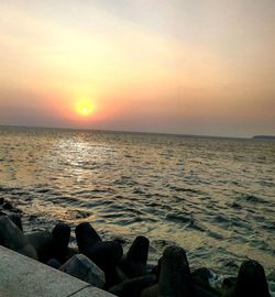 Scenic view of sea during sunset