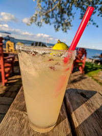 Close-up of drink on table