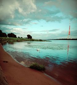 Scenic view of beach against sky