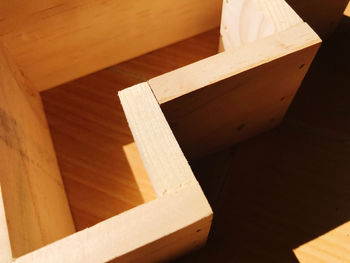 High angle view of stack of books